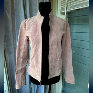 Baby Pink Lightweight Suede Jacket Size Small